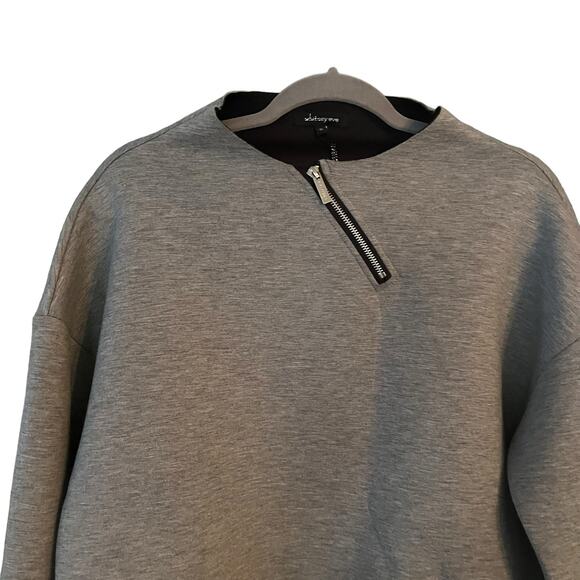 Whitney Eve Gray Scuba Sweatshirt Womans Medium Zipper Accents NEW Streetwear - Picture 2 of 12